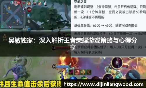 吴敏独家：深入解析王者荣耀游戏策略与心得分享